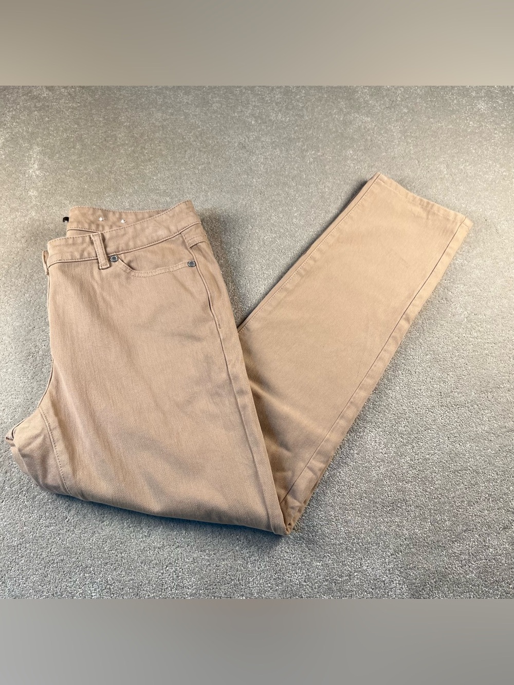 J McLaughlin Pants Tan Slim Leg Mid Rise Jeans Cotton Stretch Women's 8